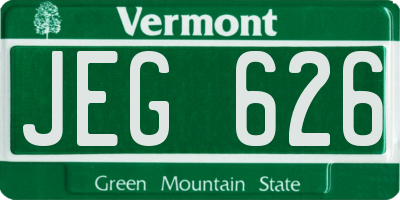 VT license plate JEG626