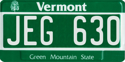 VT license plate JEG630