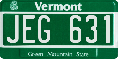 VT license plate JEG631