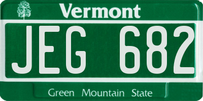 VT license plate JEG682