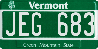 VT license plate JEG683