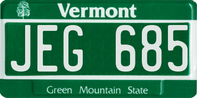 VT license plate JEG685