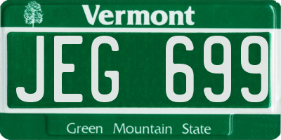 VT license plate JEG699
