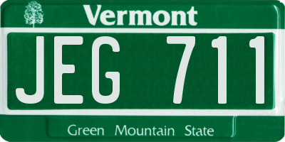 VT license plate JEG711