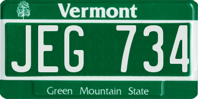 VT license plate JEG734