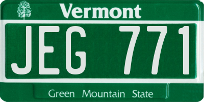 VT license plate JEG771