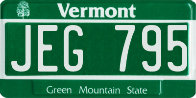 VT license plate JEG795