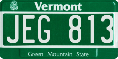 VT license plate JEG813