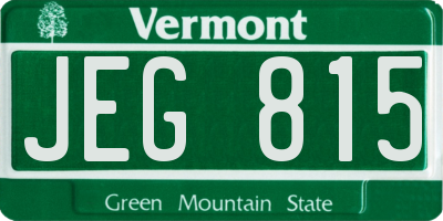 VT license plate JEG815