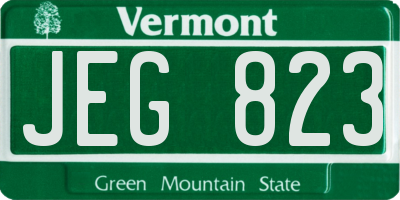 VT license plate JEG823