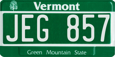 VT license plate JEG857