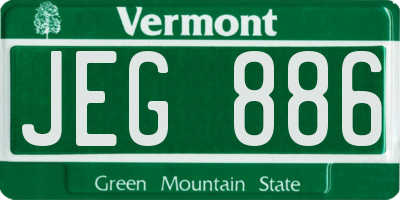 VT license plate JEG886