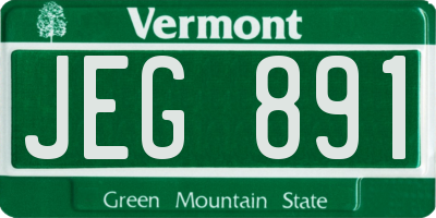 VT license plate JEG891