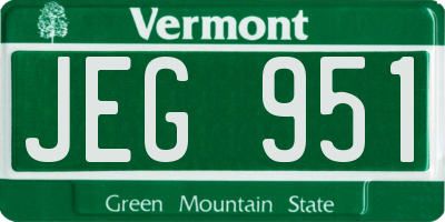 VT license plate JEG951