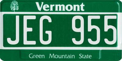 VT license plate JEG955