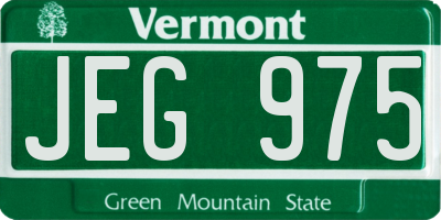 VT license plate JEG975