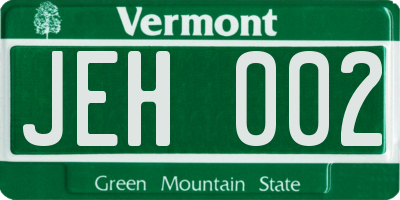 VT license plate JEH002
