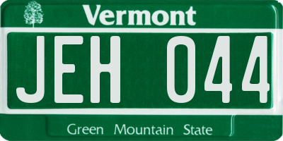 VT license plate JEH044