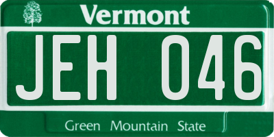 VT license plate JEH046
