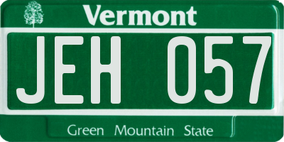 VT license plate JEH057