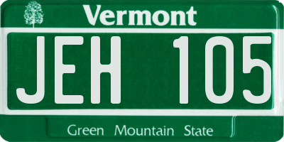 VT license plate JEH105