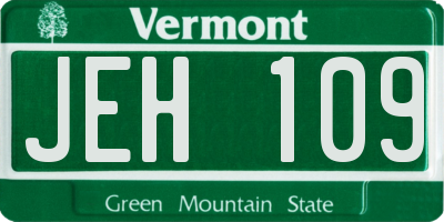 VT license plate JEH109