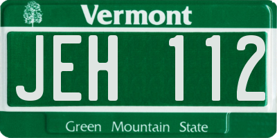 VT license plate JEH112