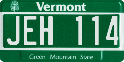 VT license plate JEH114
