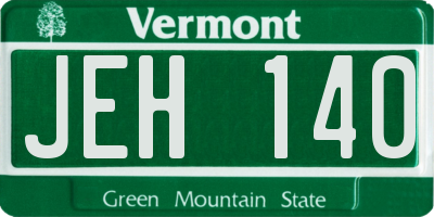 VT license plate JEH140