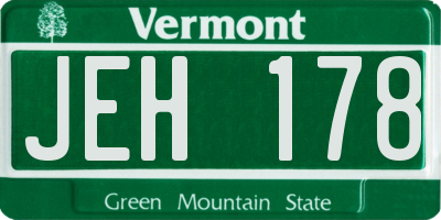 VT license plate JEH178