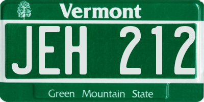 VT license plate JEH212