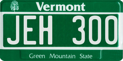 VT license plate JEH300