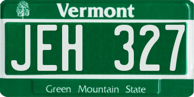 VT license plate JEH327