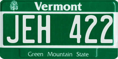 VT license plate JEH422