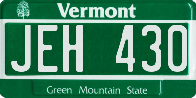 VT license plate JEH430