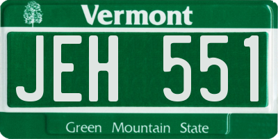 VT license plate JEH551