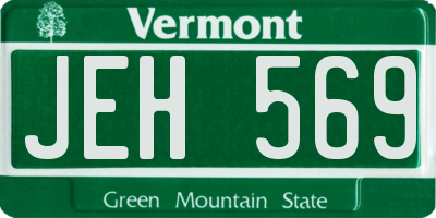 VT license plate JEH569