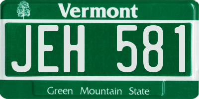 VT license plate JEH581
