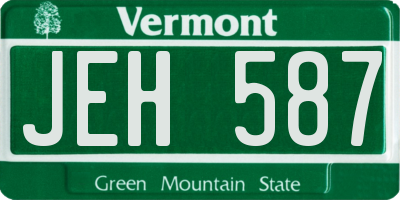 VT license plate JEH587