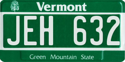 VT license plate JEH632