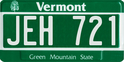VT license plate JEH721