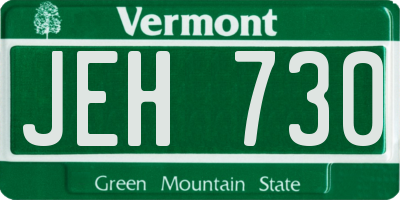 VT license plate JEH730