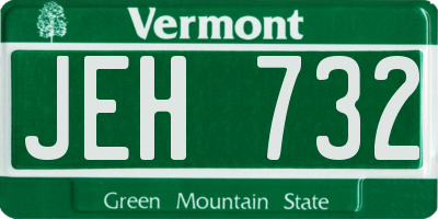 VT license plate JEH732