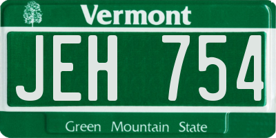 VT license plate JEH754