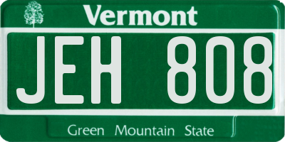 VT license plate JEH808