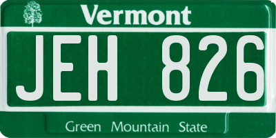 VT license plate JEH826