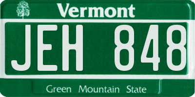 VT license plate JEH848
