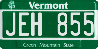 VT license plate JEH855