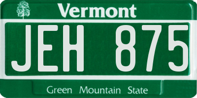 VT license plate JEH875