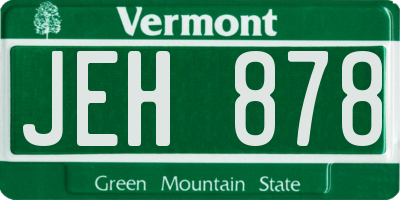VT license plate JEH878